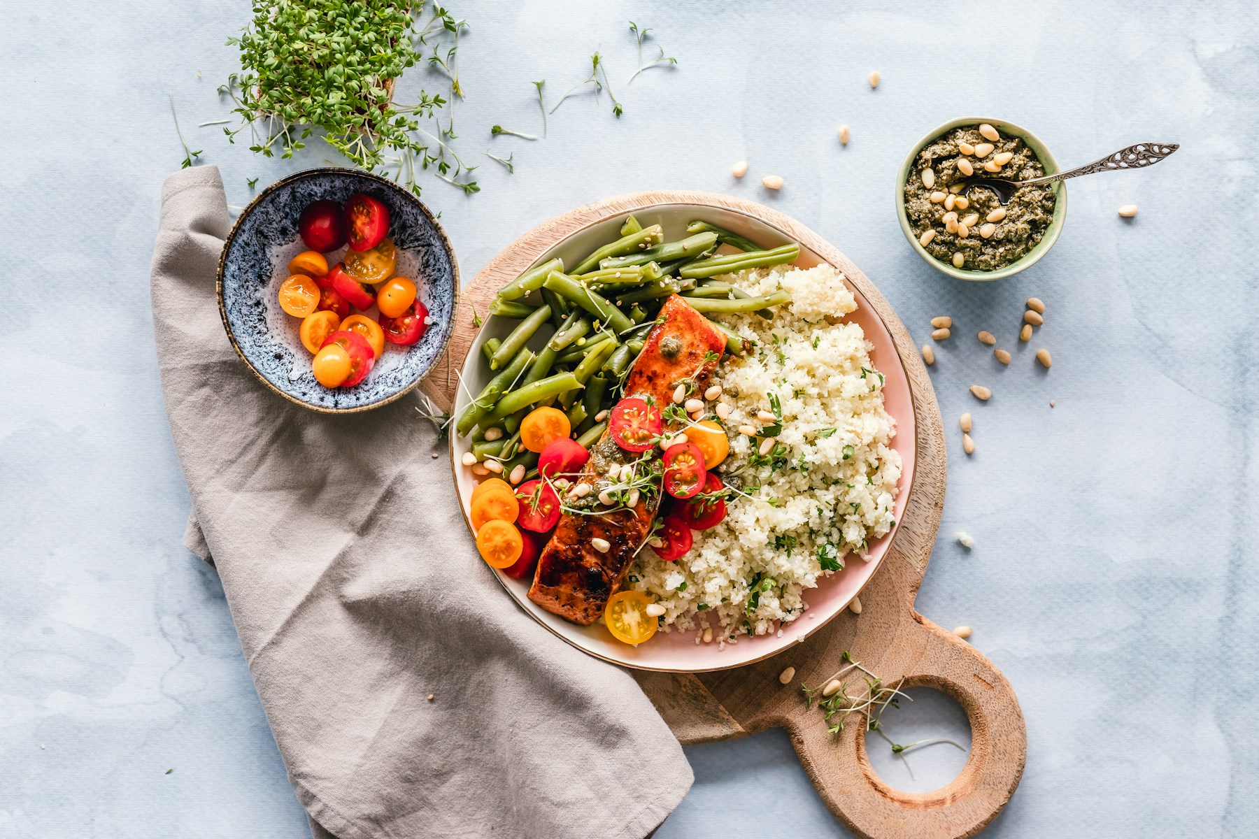 Colorful fresh food served at Dani Juice Bar and Restaurant